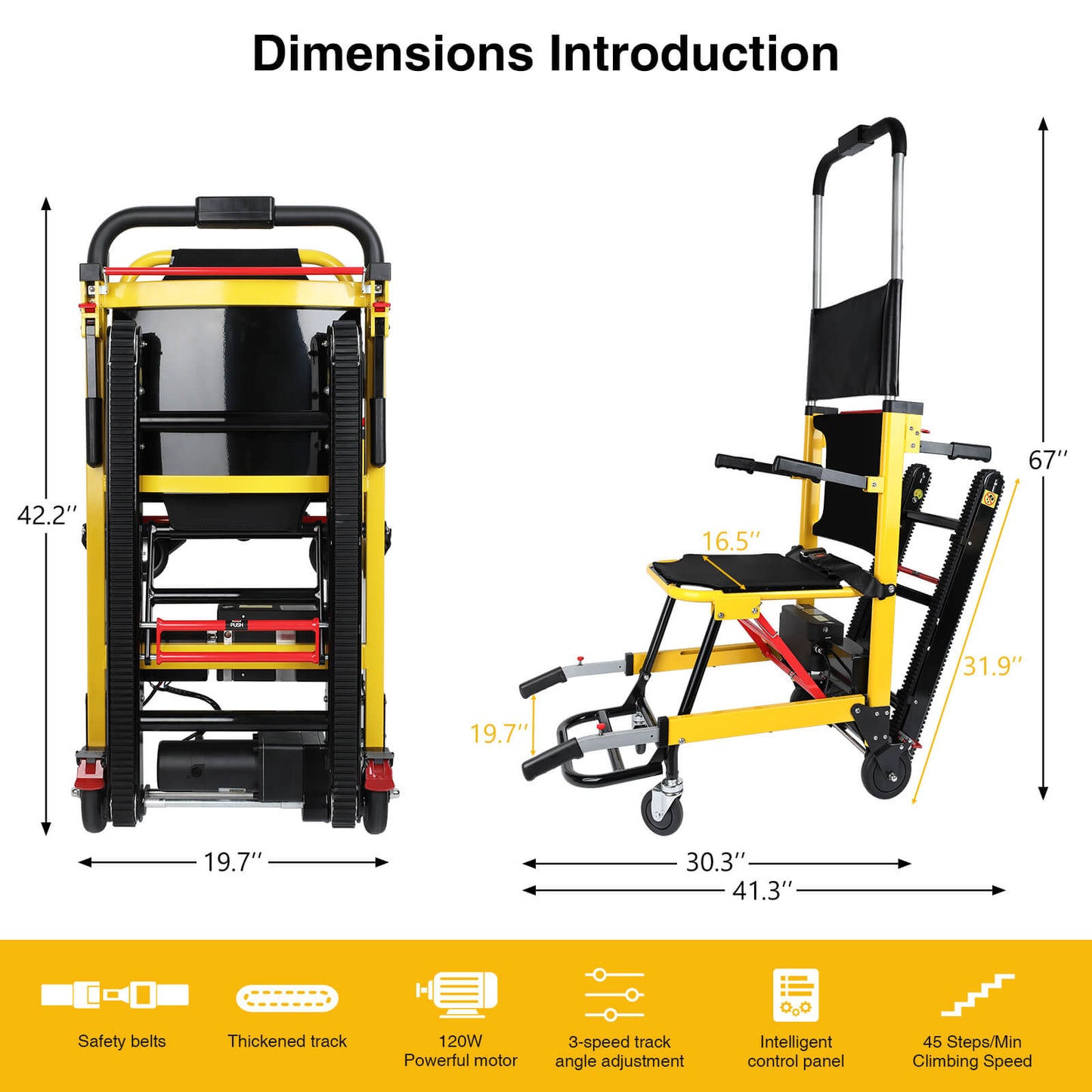 Electric Stair Climbing for Seniors,Portable and Foldable Tool for Moving 441lb Capacity